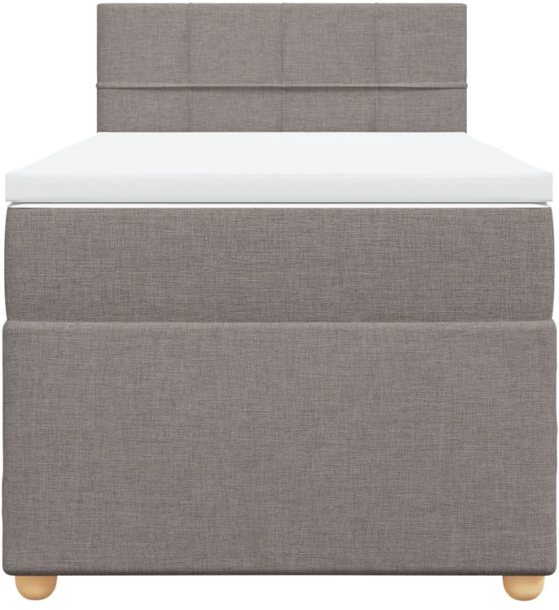 vidaXL Κρεβάτι Boxspring με Στρώμα Taupe 100 x 200 εκ. Υφασμάτινο