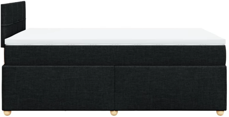 vidaXL Κρεβάτι Boxspring με Στρώμα Μαύρο 120x200 εκ. Υφασμάτινο