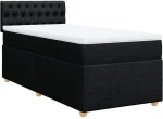 vidaXL Κρεβάτι Boxspring με Στρώμα Μαύρο 100 x 200 εκ. Υφασμάτινο