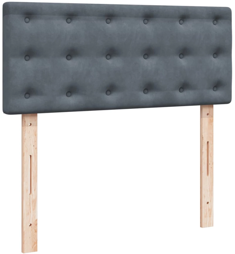 vidaXL Κρεβάτι Boxspring με Στρώμα Σκούρο Γκρι 120x200 εκ. Βελούδινο