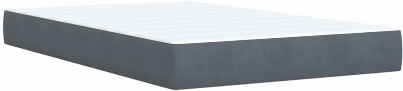 vidaXL Κρεβάτι Boxspring με Στρώμα Σκούρο Γκρι 120x200 εκ. Βελούδινο