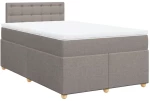 vidaXL Κρεβάτι Boxspring με Στρώμα Taupe 120x200 εκ. Υφασμάτινο