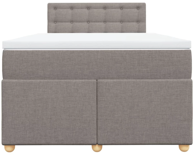 vidaXL Κρεβάτι Boxspring με Στρώμα Taupe 120x200 εκ. Υφασμάτινο