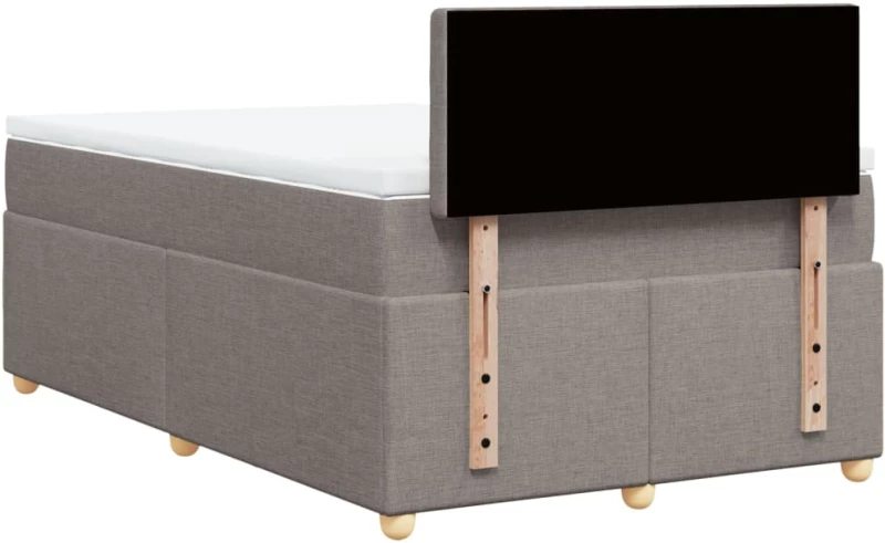 vidaXL Κρεβάτι Boxspring με Στρώμα Taupe 120x200 εκ. Υφασμάτινο