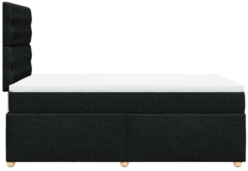 vidaXL Κρεβάτι Boxspring με Στρώμα Μαύρο 120x190 εκ. Υφασμάτινο