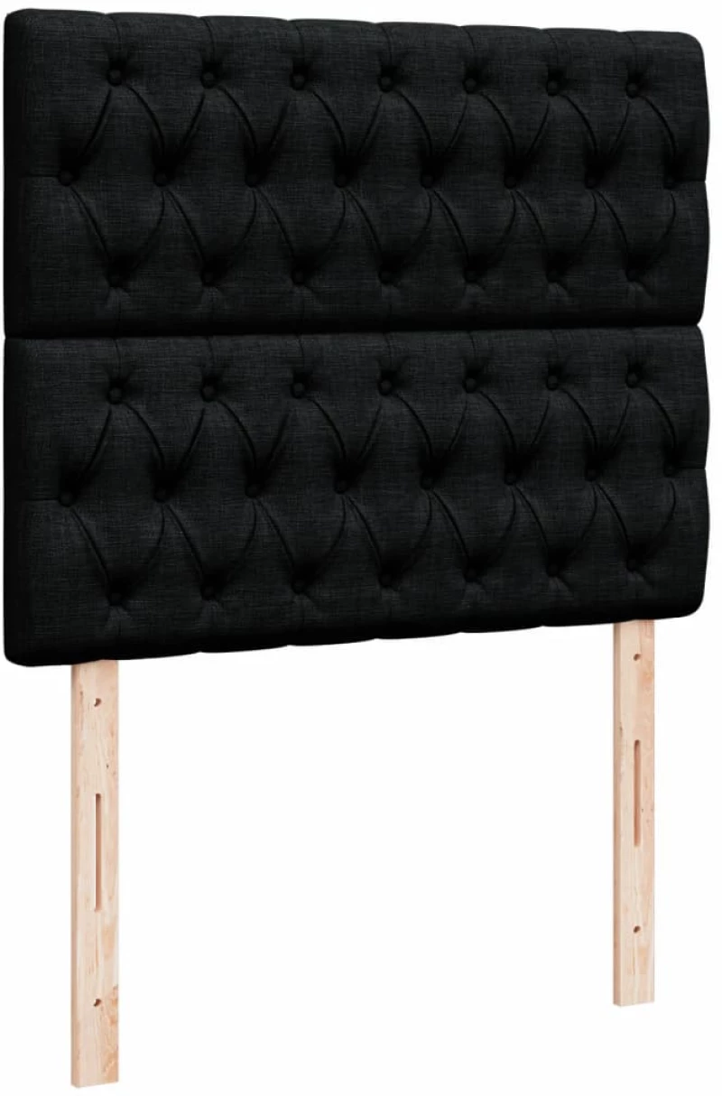 vidaXL Κρεβάτι Boxspring με Στρώμα Μαύρο 120x190 εκ. Υφασμάτινο