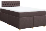 vidaXL Κρεβάτι Boxspring με Στρώμα Σκούρο Καφέ 120x190 εκ Υφασμάτινο