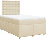 vidaXL Κρεβάτι Boxspring με Στρώμα Κρεμ 120x190 εκ. Υφασμάτινο