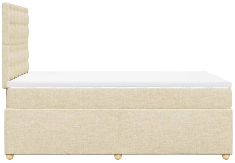 vidaXL Κρεβάτι Boxspring με Στρώμα Κρεμ 120x190 εκ. Υφασμάτινο