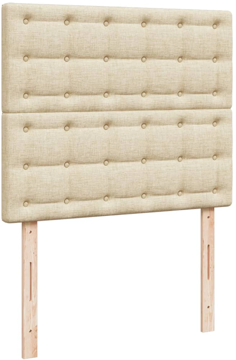 vidaXL Κρεβάτι Boxspring με Στρώμα Κρεμ 120x190 εκ. Υφασμάτινο