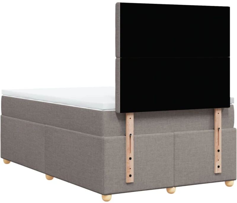 vidaXL Κρεβάτι Boxspring με Στρώμα Taupe 120x200 εκ. Υφασμάτινο