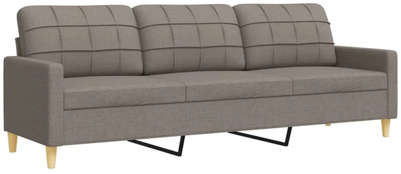 vidaXL Σαλόνι Σετ 4 Τεμαχίων Taupe Ύφασμα + Μαξιλάρια/Υποπόδιο