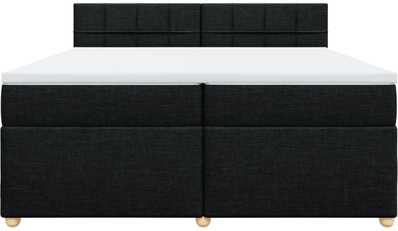vidaXL Κρεβάτι Boxspring με Στρώμα Μαύρο 200x200 εκ. Υφασμάτινο