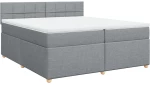 vidaXL Κρεβάτι Boxspring με Στρώμα Ανοιχτό Γκρι 200x200 εκ. Υφασμάτινο