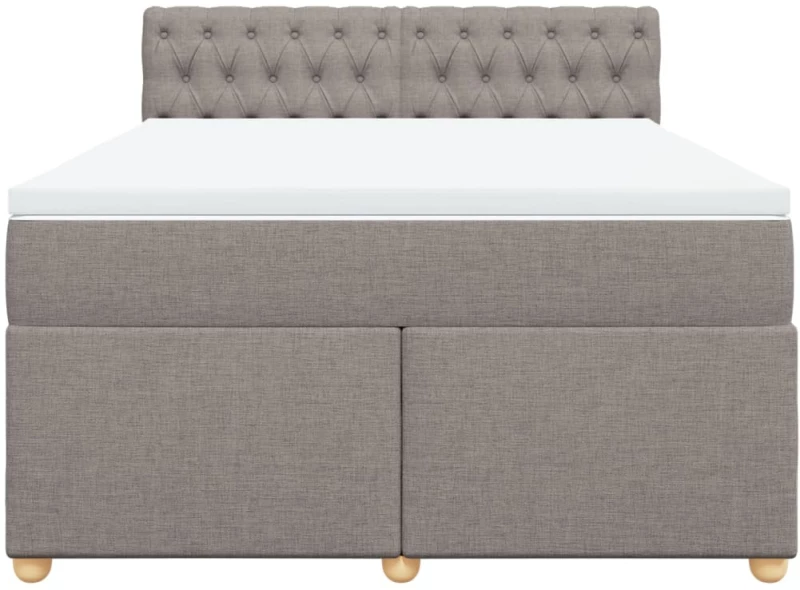 vidaXL Κρεβάτι Boxspring με Στρώμα Taupe 140x200 εκ. Υφασμάτινο
