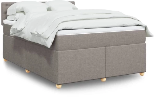 vidaXL Κρεβάτι Boxspring με Στρώμα Taupe 140x200 εκ. Υφασμάτινο