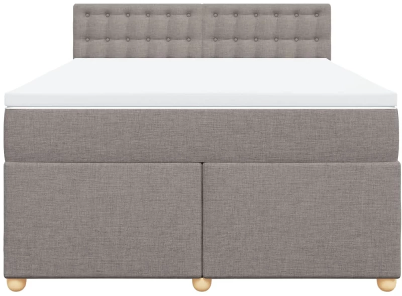 vidaXL Κρεβάτι Boxspring με Στρώμα Taupe 140x200 εκ. Υφασμάτινο