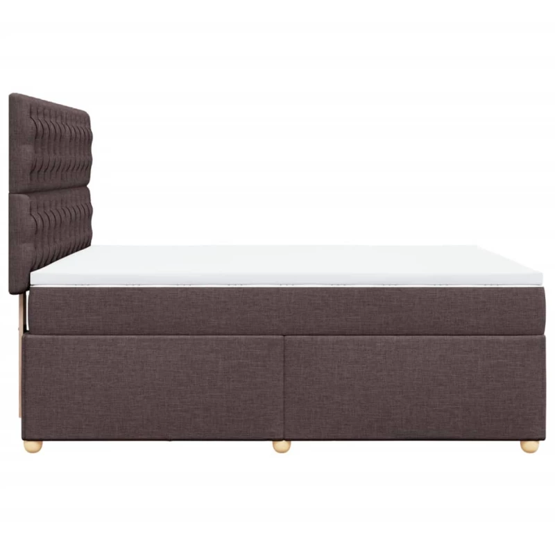vidaXL Κρεβάτι Boxspring με Στρώμα Σκούρο Καφέ 160x200 εκ Υφασμάτινο
