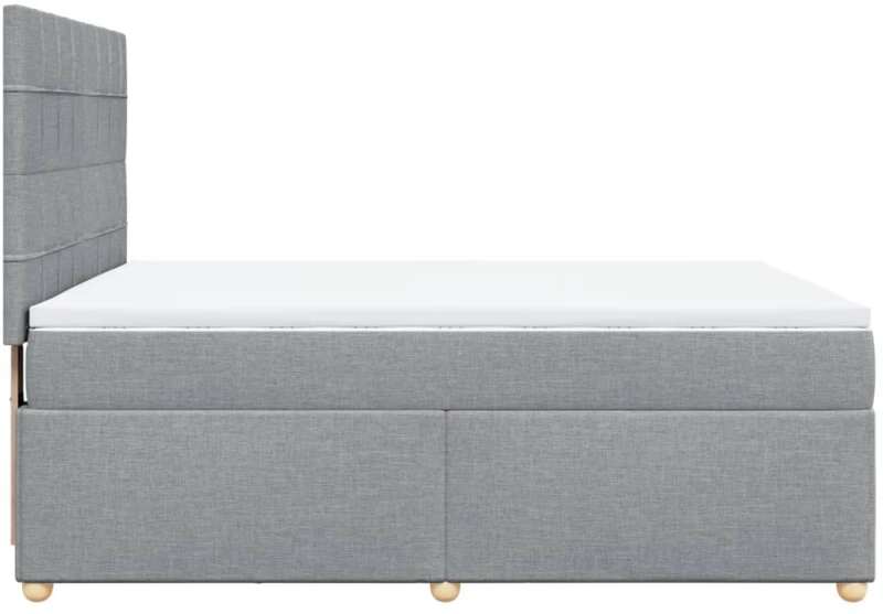 vidaXL Κρεβάτι Boxspring με Στρώμα Ανοιχτό Γκρι 140x200 εκ. Υφασμάτινο