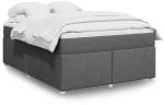vidaXL Κρεβάτι Boxspring με Στρώμα Σκούρο Γκρι 140x190 εκ. Υφασμάτινο