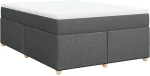 vidaXL Κρεβάτι Boxspring με Στρώμα Σκούρο Γκρι 140x190 εκ. Υφασμάτινο