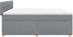 vidaXL Κρεβάτι Boxspring με Στρώμα Ανοιχτό Γκρι 200x200 εκ. Υφασμάτινο