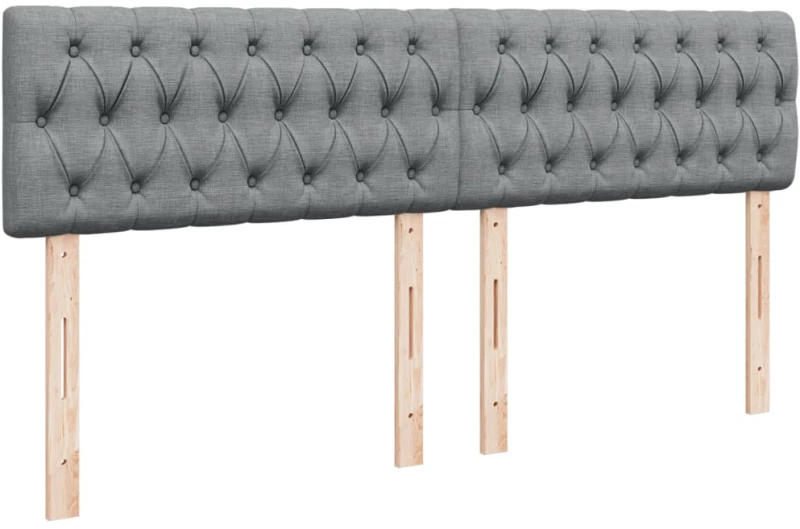 vidaXL Κρεβάτι Boxspring με Στρώμα Ανοιχτό Γκρι 200x200 εκ. Υφασμάτινο
