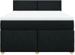 vidaXL Κρεβάτι Boxspring με Στρώμα Μαύρο 140x190 εκ. Υφασμάτινο
