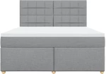 vidaXL Κρεβάτι Boxspring με Στρώμα Ανοιχτό Γκρι 180x200 εκ. Υφασμάτινο