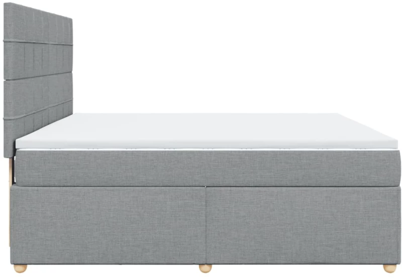 vidaXL Κρεβάτι Boxspring με Στρώμα Ανοιχτό Γκρι 180x200 εκ. Υφασμάτινο