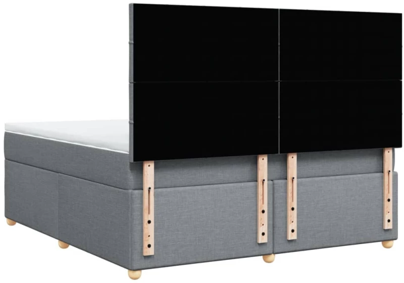 vidaXL Κρεβάτι Boxspring με Στρώμα Ανοιχτό Γκρι 180x200 εκ. Υφασμάτινο