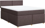 vidaXL Κρεβάτι Boxspring με Στρώμα Σκούρο Καφέ 140x200 εκ Υφασμάτινο