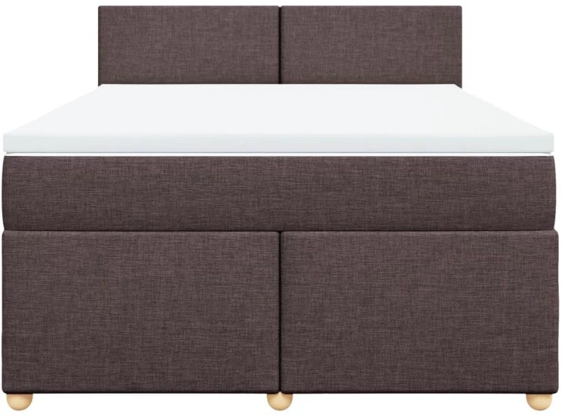 vidaXL Κρεβάτι Boxspring με Στρώμα Σκούρο Καφέ 140x200 εκ Υφασμάτινο