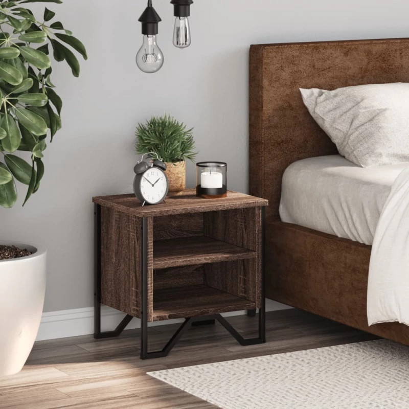 vidaXL Κομοδίνο Χρώμα Καφέ Δρυς 40 x 30 x 40 εκ. Επεξεργασμένο Ξύλο