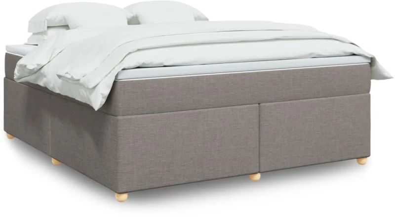 vidaXL Κρεβάτι Boxspring με Στρώμα Taupe 180x200 εκ. Υφασμάτινο