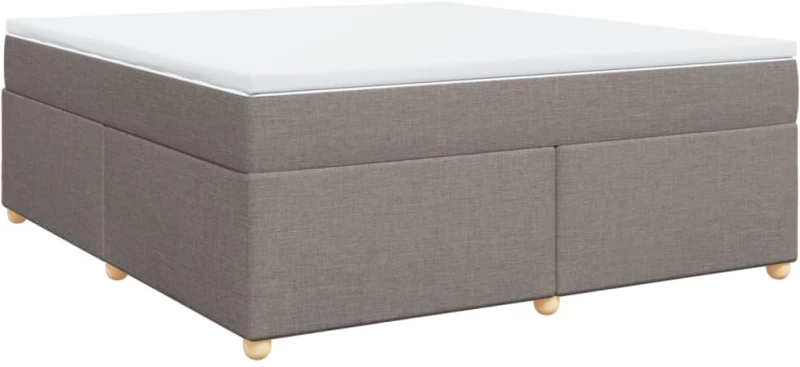 vidaXL Κρεβάτι Boxspring με Στρώμα Taupe 180x200 εκ. Υφασμάτινο