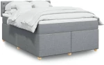 vidaXL Κρεβάτι Boxspring με Στρώμα Ανοιχτό Γκρι 140x200 εκ. Υφασμάτινο