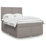 vidaXL Κρεβάτι Boxspring με Στρώμα Taupe 140x200 εκ. Υφασμάτινο