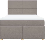vidaXL Κρεβάτι Boxspring με Στρώμα Taupe 140x200 εκ. Υφασμάτινο