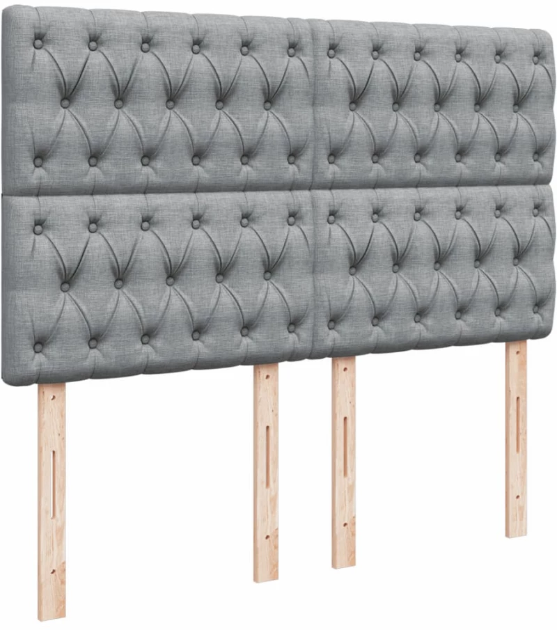 vidaXL Κρεβάτι Boxspring με Στρώμα Ανοιχτό Γκρι 140x190 εκ. Υφασμάτινο