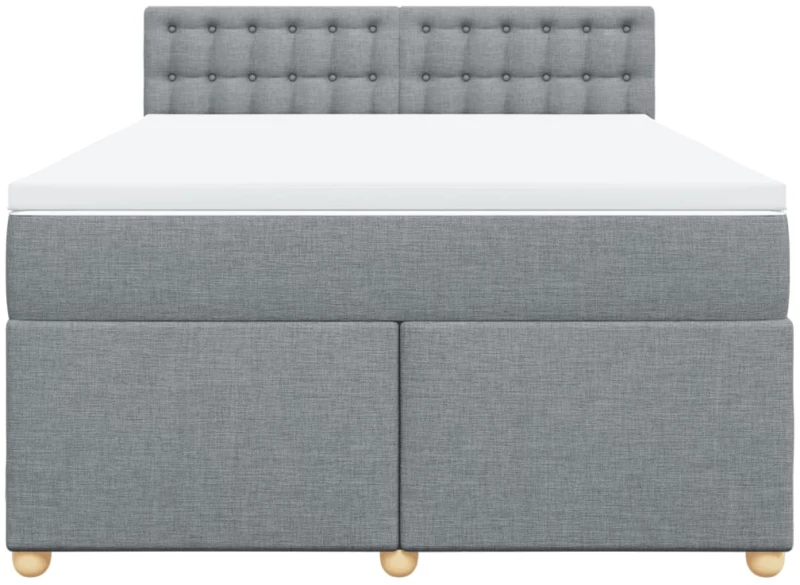 vidaXL Κρεβάτι Boxspring με Στρώμα Ανοιχτό Γκρι 140x200 εκ. Υφασμάτινο