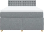 vidaXL Κρεβάτι Boxspring με Στρώμα Ανοιχτό Γκρι 140x200 εκ. Υφασμάτινο