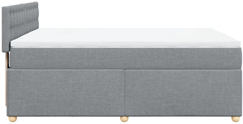 vidaXL Κρεβάτι Boxspring με Στρώμα Ανοιχτό Γκρι 140x200 εκ. Υφασμάτινο