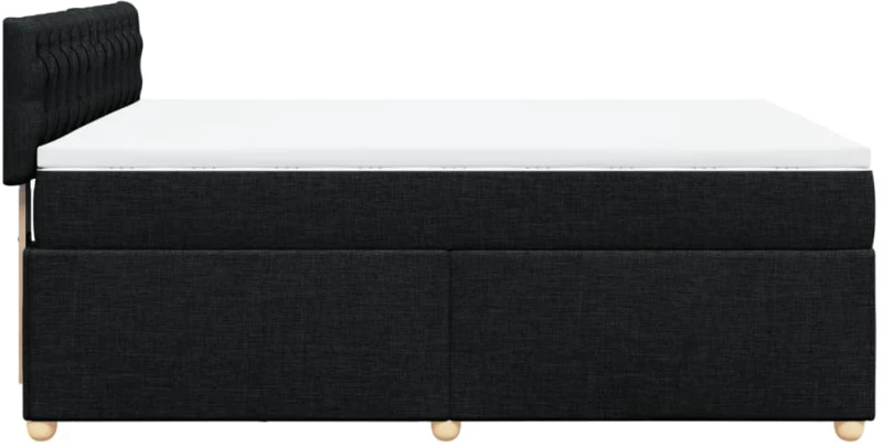 vidaXL Κρεβάτι Boxspring με Στρώμα Μαύρο 140x200 εκ. Υφασμάτινο