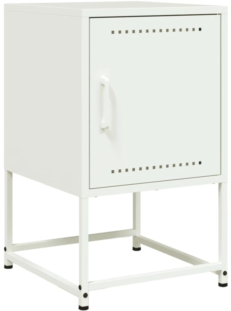vidaXL Κομοδίνα 2 τεμ. Λευκό 36x39x60,5 εκ. από Χάλυβα