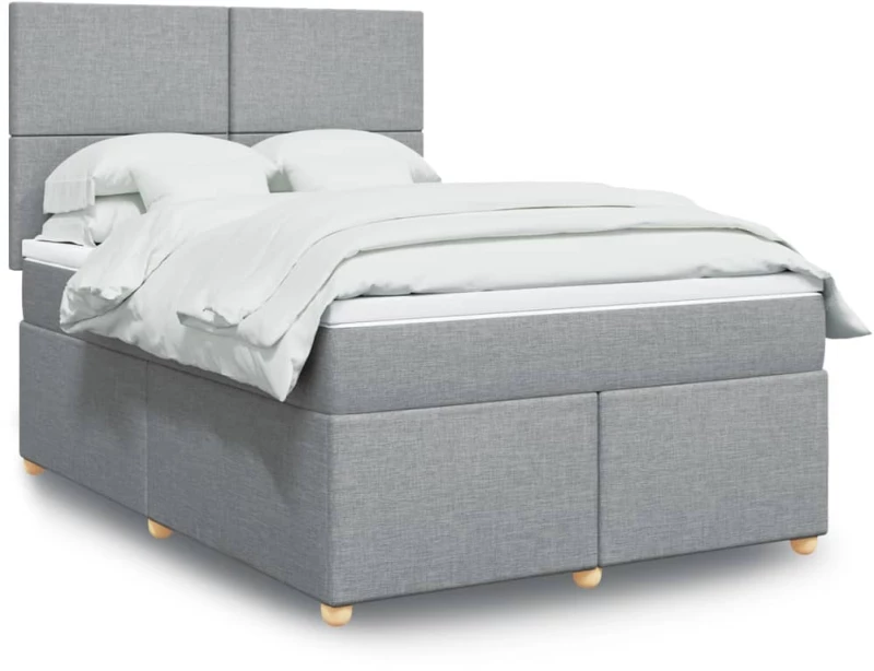 vidaXL Κρεβάτι Boxspring με Στρώμα Αν. Πράσινο 160x200εκ Υφασμάτινο