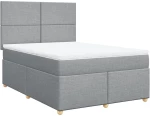 vidaXL Κρεβάτι Boxspring με Στρώμα Αν. Πράσινο 160x200εκ Υφασμάτινο