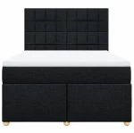 vidaXL Κρεβάτι Boxspring με Στρώμα Μαύρο 140x200 εκ. Υφασμάτινο