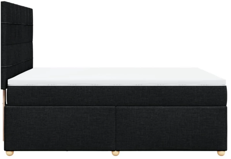 vidaXL Κρεβάτι Boxspring με Στρώμα Μαύρο 140x200 εκ. Υφασμάτινο