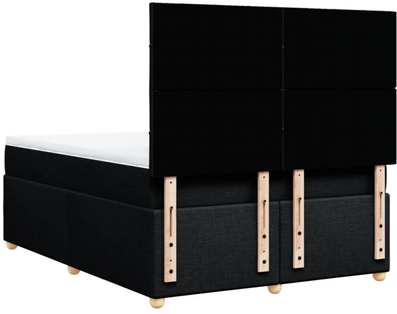 vidaXL Κρεβάτι Boxspring με Στρώμα Μαύρο 140x200 εκ. Υφασμάτινο